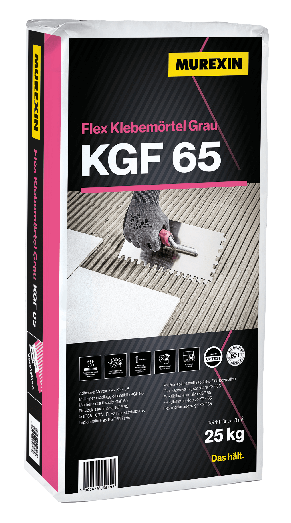 Flex-Klebemörtel KGF 65 Grau Staubreduziert